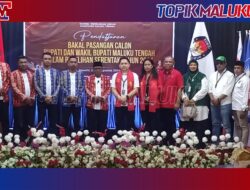 Didampingi Pimpinan Partai Pengusung, Andi Munaswir-Tina Tetelepta Daftar di KPU Malteng