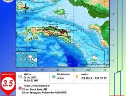 Gempa Berkekuatan 3,5 SR Guncang Wilayah Barat Bula, SBT