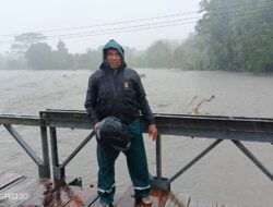 Polsek Tehoru Tinjau Titik Longsor dan Jembatan Darurat Wae Kawanua, Akses Trans Seram Terganggu