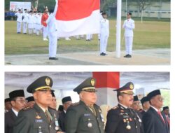 Dandim 1502/Masohi, letkol Inf Adi Eka Jaya Saputra Hadiri Detik-detik Proklamasi, di Lapangan Nusantara Masohi