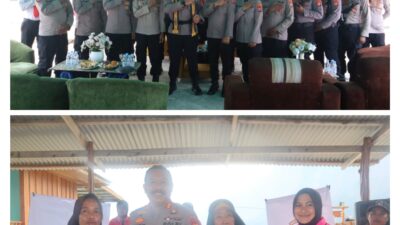 Kunker di 3 Markas Polisi, Kapolres Malteng Bawa Pesan Damai dan Penyerahan 100 Paket Bansos